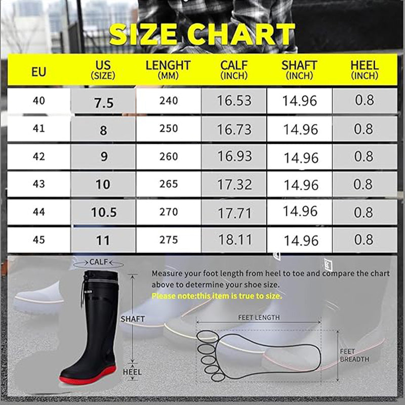 🔥 Men's Heavy-Duty Rain Boots Knee-High PVC Rubber⚡Waterproof Work Boots💪Lightweight for Gardening, Farm, Fishing【Outdoor Must-Have】 🔥 Men's Heavy-Duty Rain Boots Knee-High PVC Rubber⚡Waterproof Work Boots💪Lightweight for Gardening, Farm, Fishing【Outdoor Must-Have】